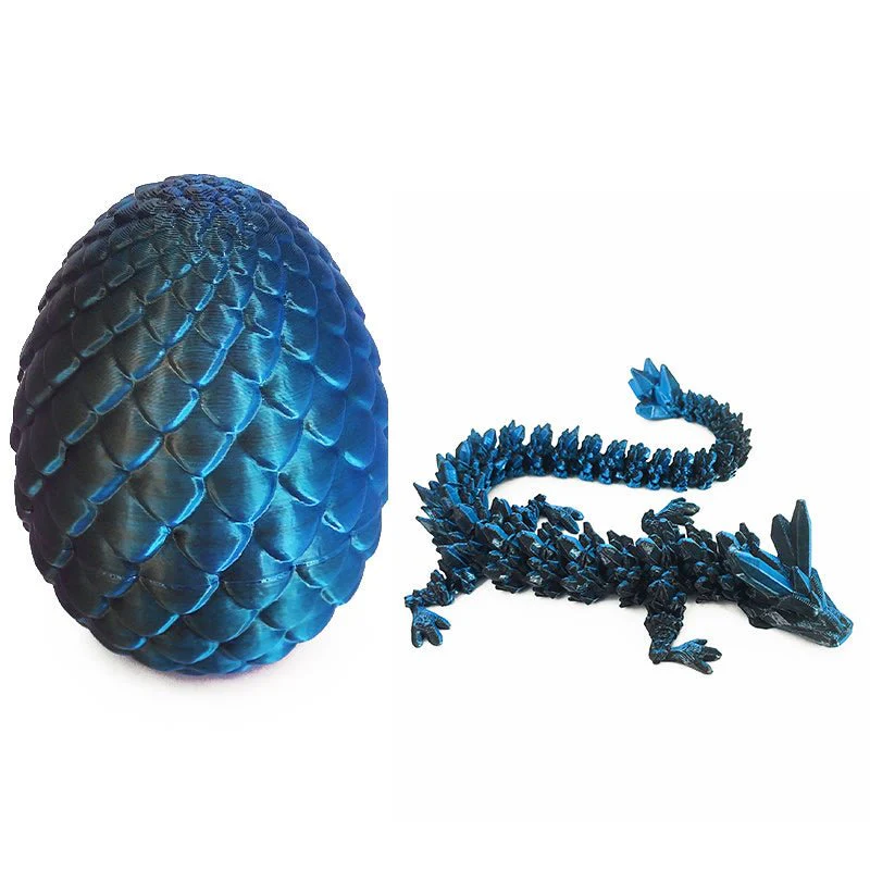 3D Printed Dragon Egg Fidget Toy – Metallic Blue