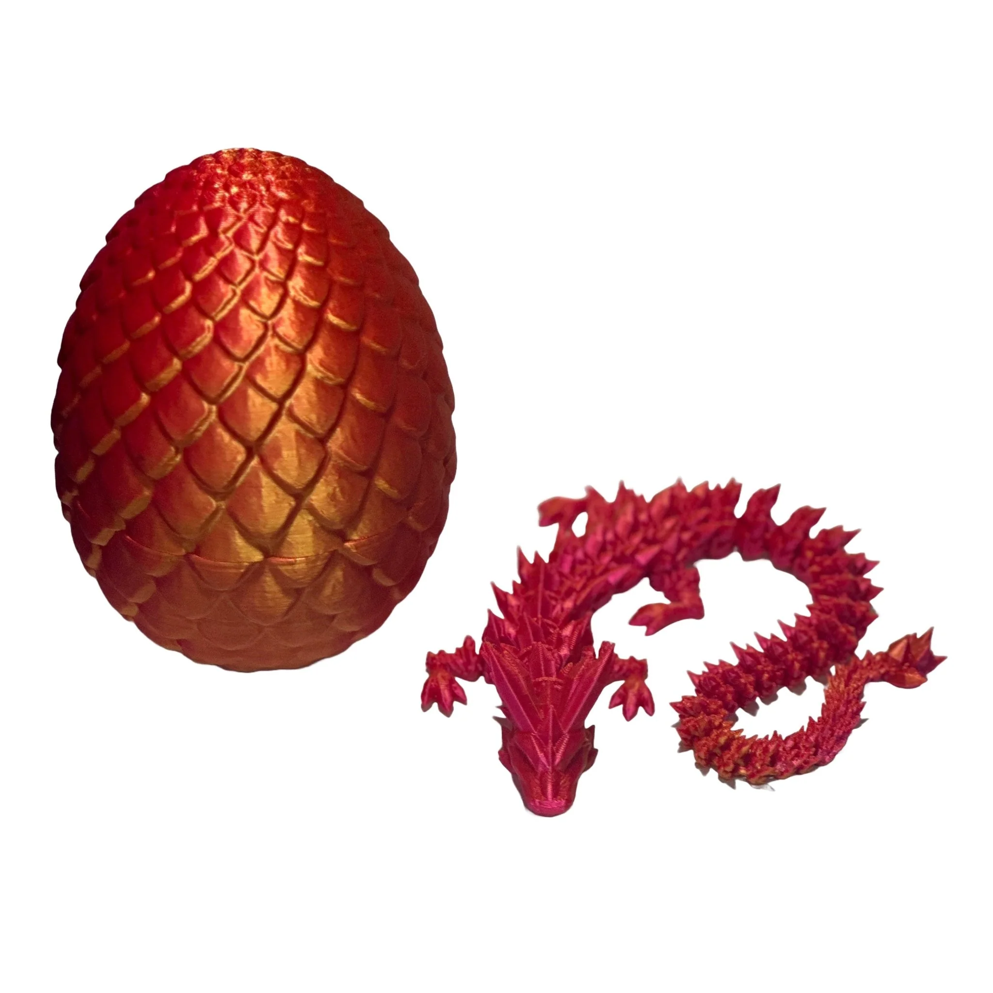 3D Printed Dragon Egg - Red & Gold