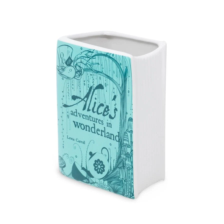 Alice in Wonderland Ceramic Book Vase – Blue Edition - Image 4