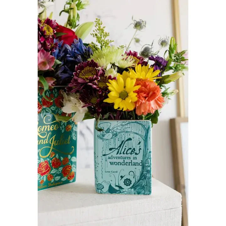 Alice in Wonderland Ceramic Book Vase – Blue Edition - Image 7