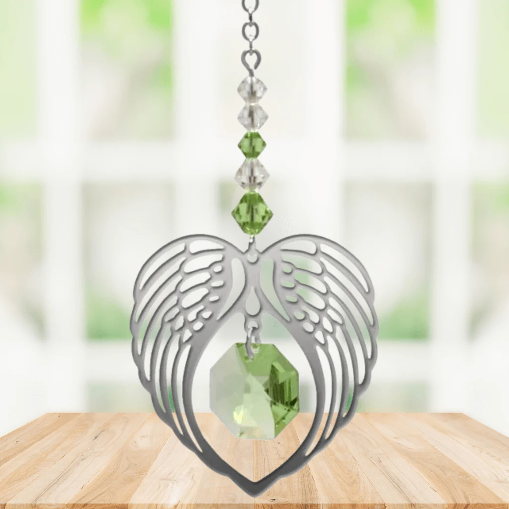 Wild Things Peridot Angel Wing Heart – August Birthstone Gift - Image 2