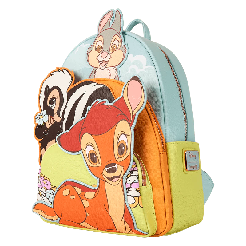 Loungefly Bambi & Friends Triple Pocket Mini Backpack - Image 2