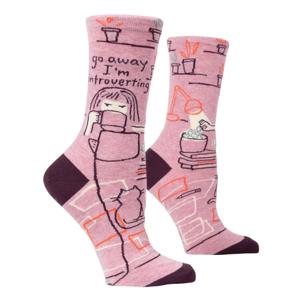 Blue Q Go Away I’m Introverting Women’s Crew Socks