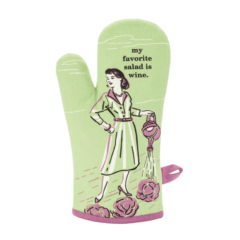 Blue Q My Favorite Salad Is Wine Oven Mitt | Funny Wine Oven Glove
