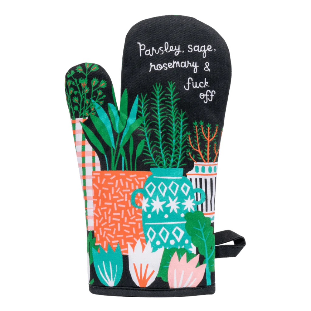 Blue Q Parsley, Sage, Rosemary & Fuck Off Oven Mitt | Rude Oven Glove