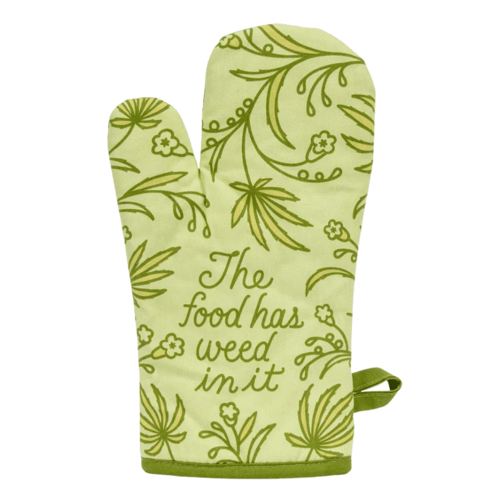 Blue Q The Food Has Weed In It Oven Mitt | Funny Oven Glove