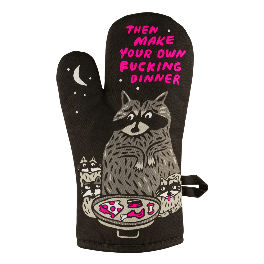 Blue Q Then Make Your Own Dinner Oven Mitt | Funny Raccoon Oven Glove
