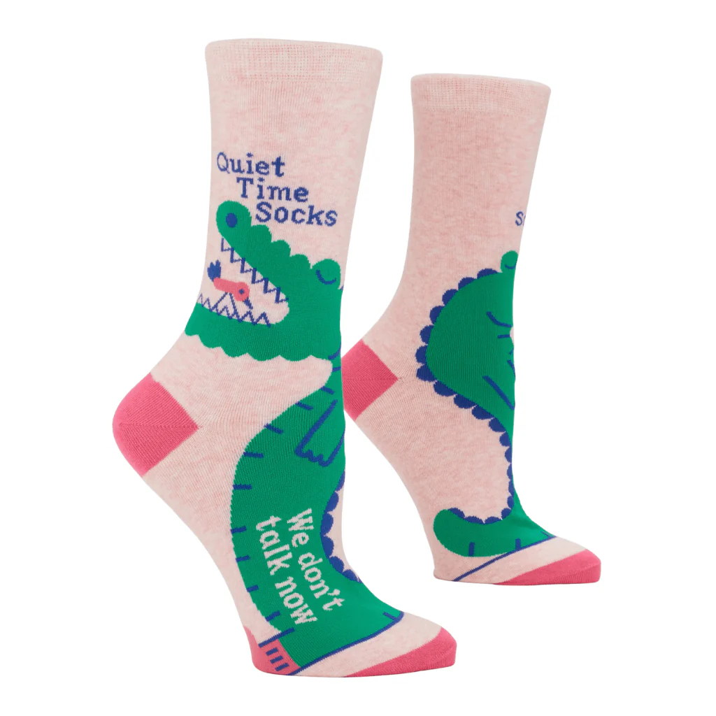 Blue Q Quiet Time Socks We Don’t Talk Now Women’s Crew Socks