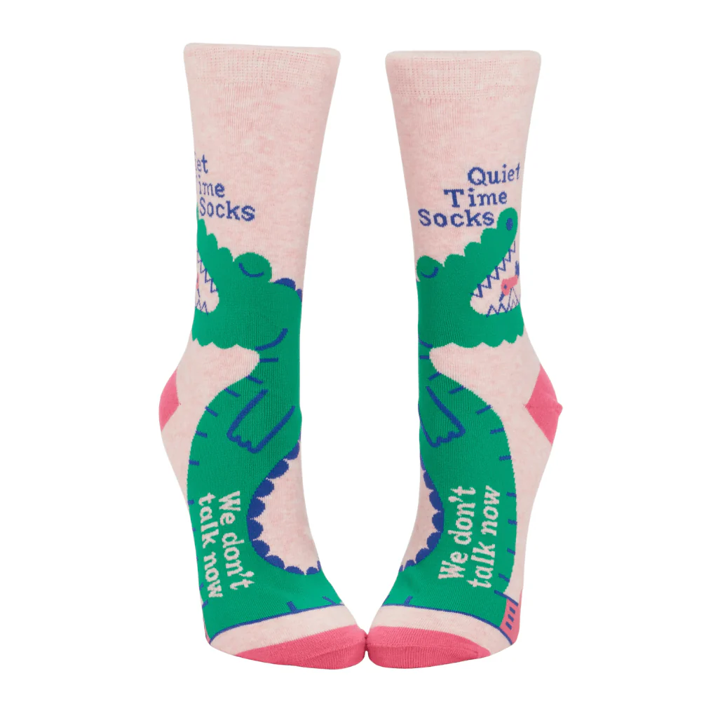 Blue Q Quiet Time Socks We Don’t Talk Now Women’s Crew Socks - Image 2