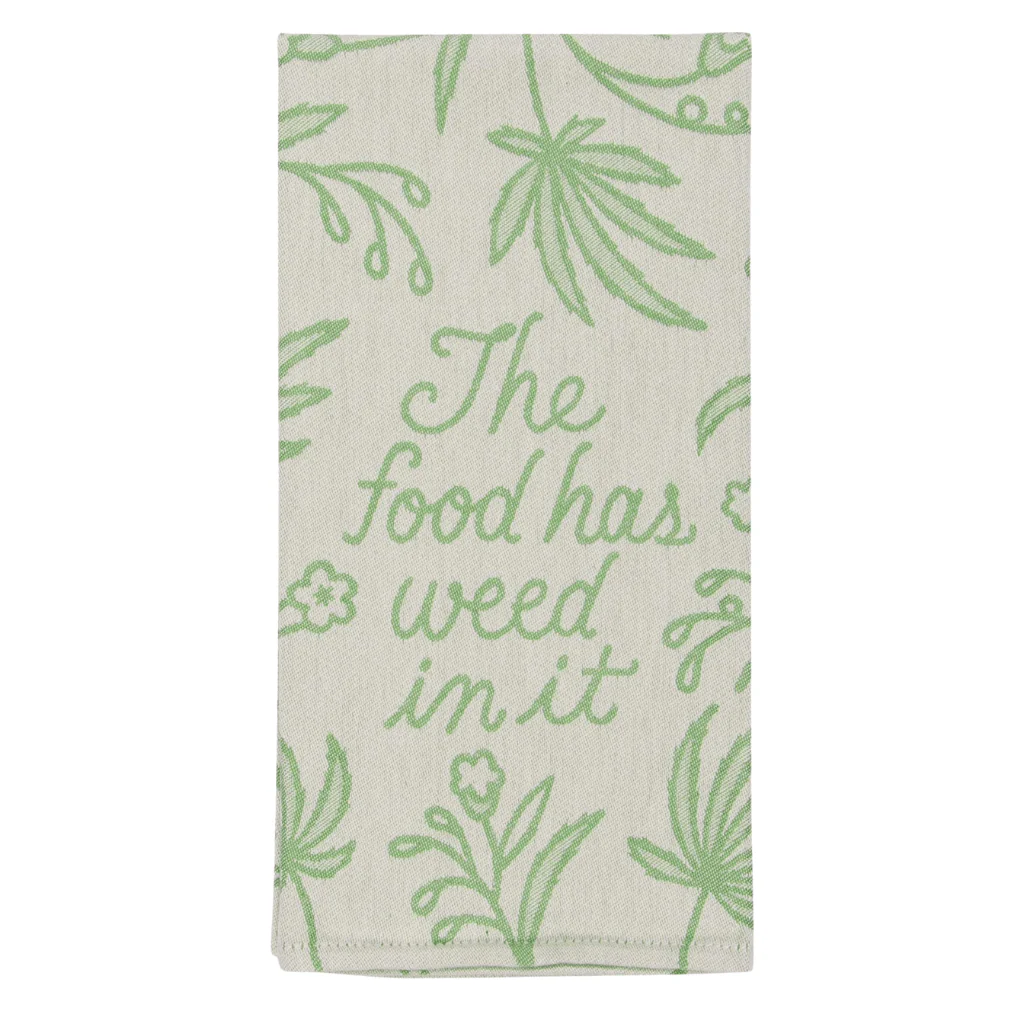 Blue Q The Food Has Weed In It Tea Towel | Funny Kitchen Towel
