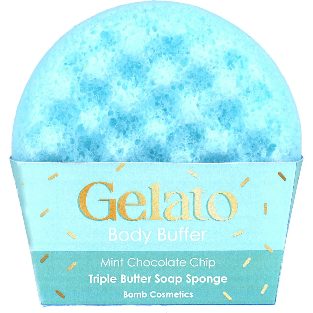 Mint Choc Chip Gelato Body Buffer – Soap Inside Loofah Sponge - Image 2