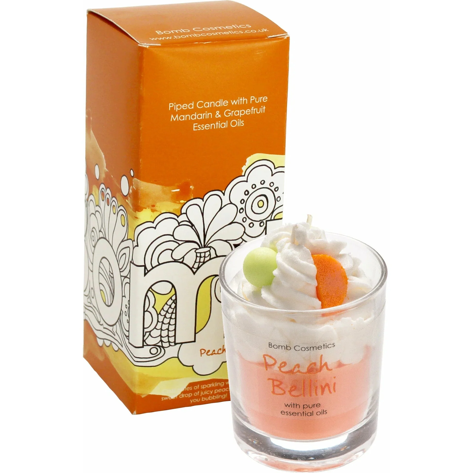 Bomb Cosmetics Piped Candle - Peach Bellini