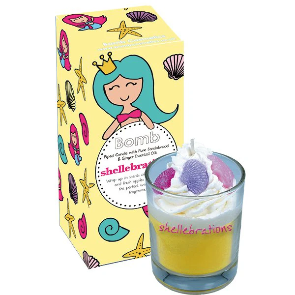 Bomb Cosmetics Piped Candle - Shell-ebrations