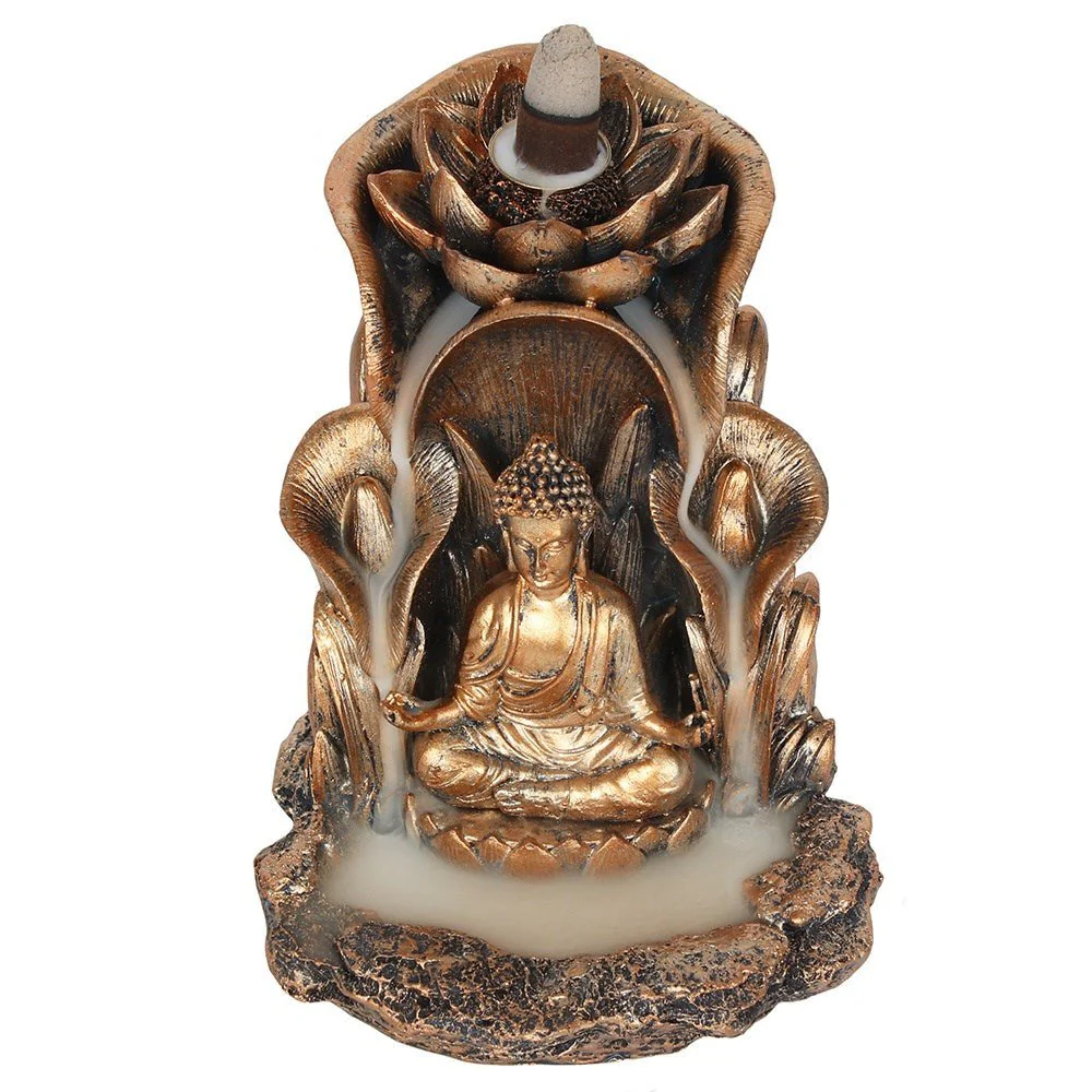 Bronze Buddha Backflow Incense Burner - Image 3