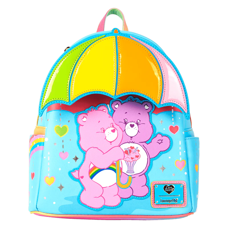 Loungefly Care Bears Cheer Bear & Share Bear Rainbow Umbrella Mini Backpack