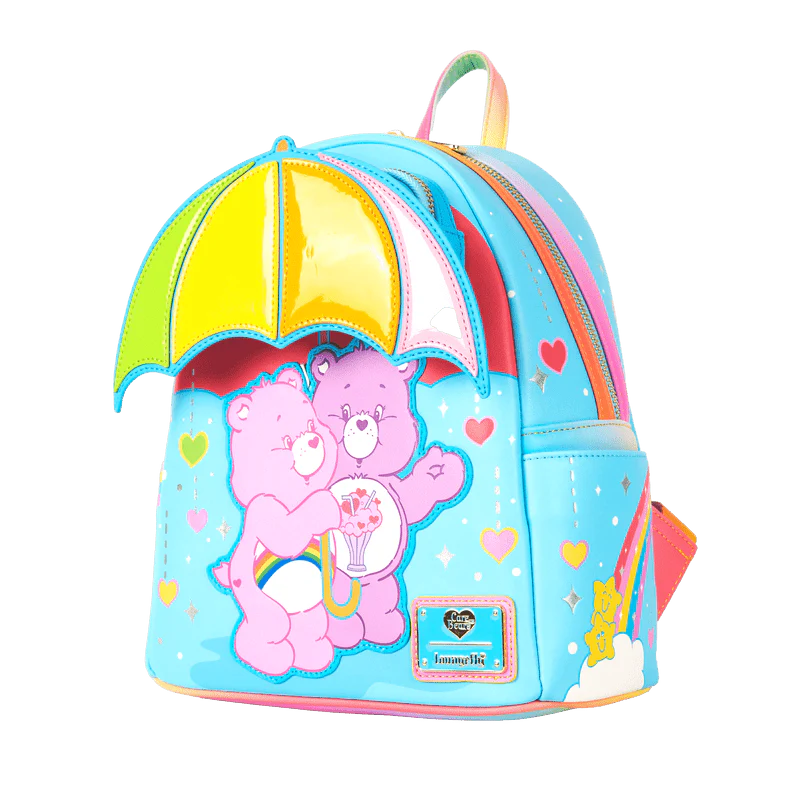 Loungefly Care Bears Cheer Bear & Share Bear Rainbow Umbrella Mini Backpack - Image 2