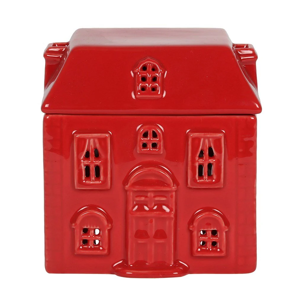 Ceramic House Oil Burner Red