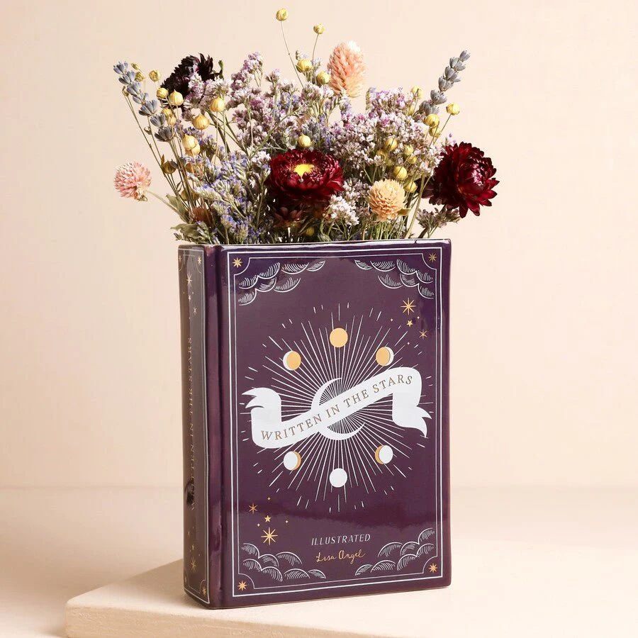 Lisa Angel Ceramic Purple Celestial Book Vase