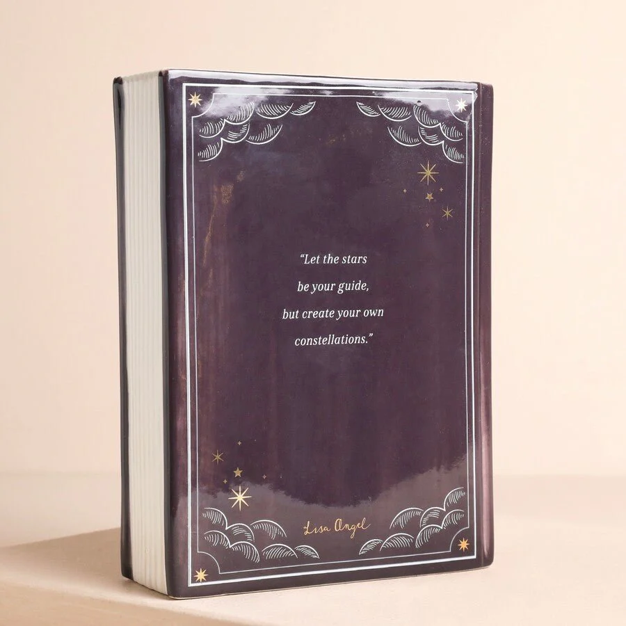 Lisa Angel Ceramic Purple Celestial Book Vase - Image 5