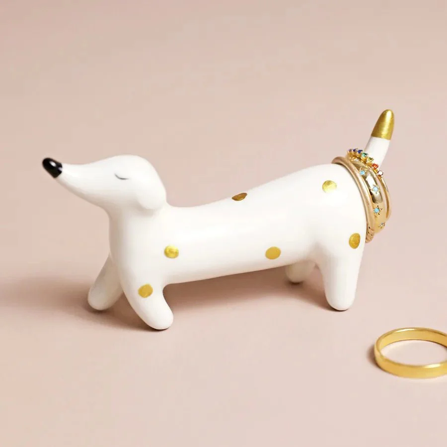 Lisa Angel Ceramic Sausage Dog Ring Holder - Image 2