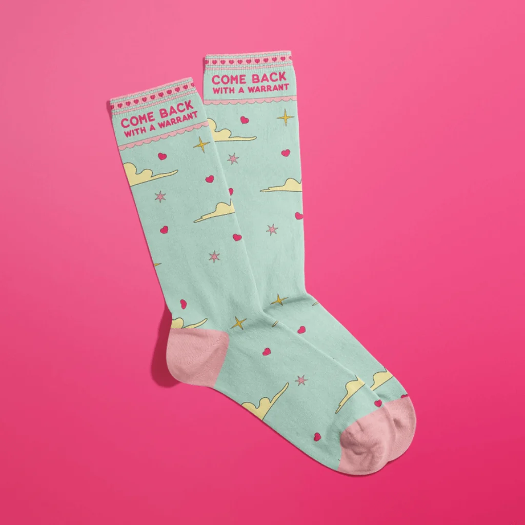 Come Back With A Warrant Socks – Funny Women’s Novelty Socks by Fun Club - Image 2
