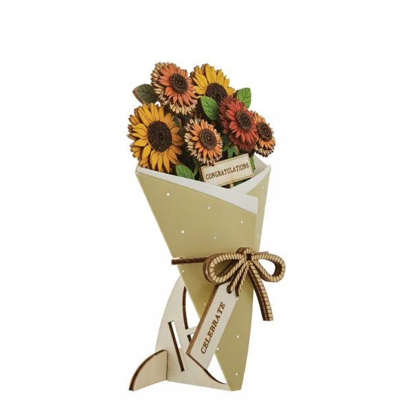 Congratulations 3D Flower Figurine Card - Image 3