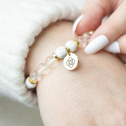Essential Oil Gemstone Bracelet Kit  - Clear Quartz - Image 4