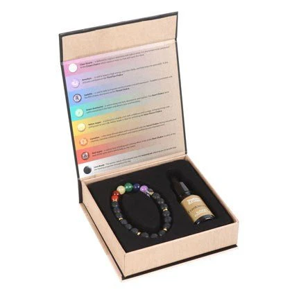 Essential Oil Gemstone Bracelet Kit  - Seven Chakra Mixed Gemstone - Image 2