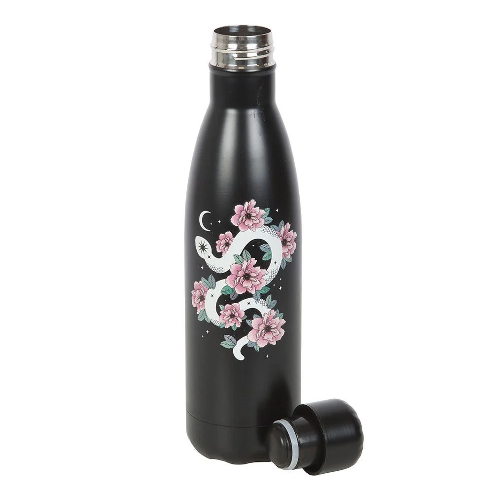 Floral Snake Print Metal Water Bottle - Image 2