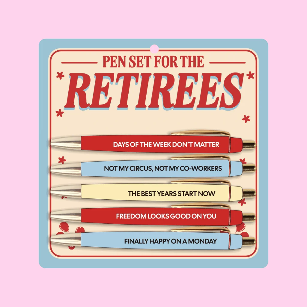 Retiree Pen Set – Funny Novelty Pens Gift by Fun Club