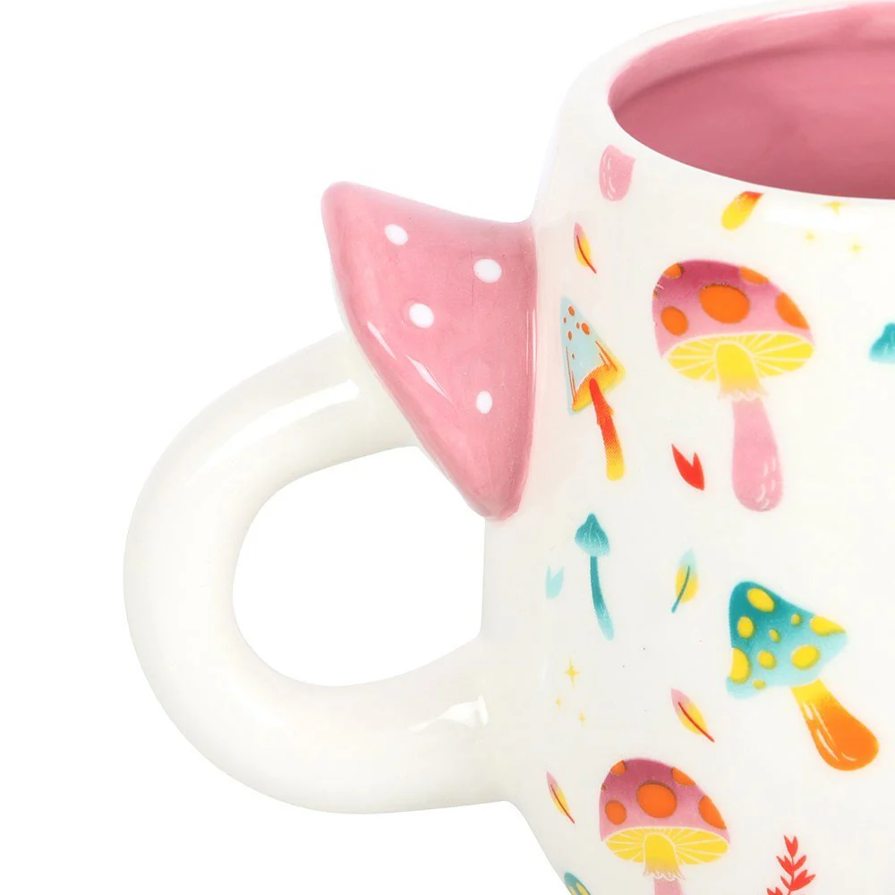 Funky Fungi Print Mug with Mushroom Handle - Image 2