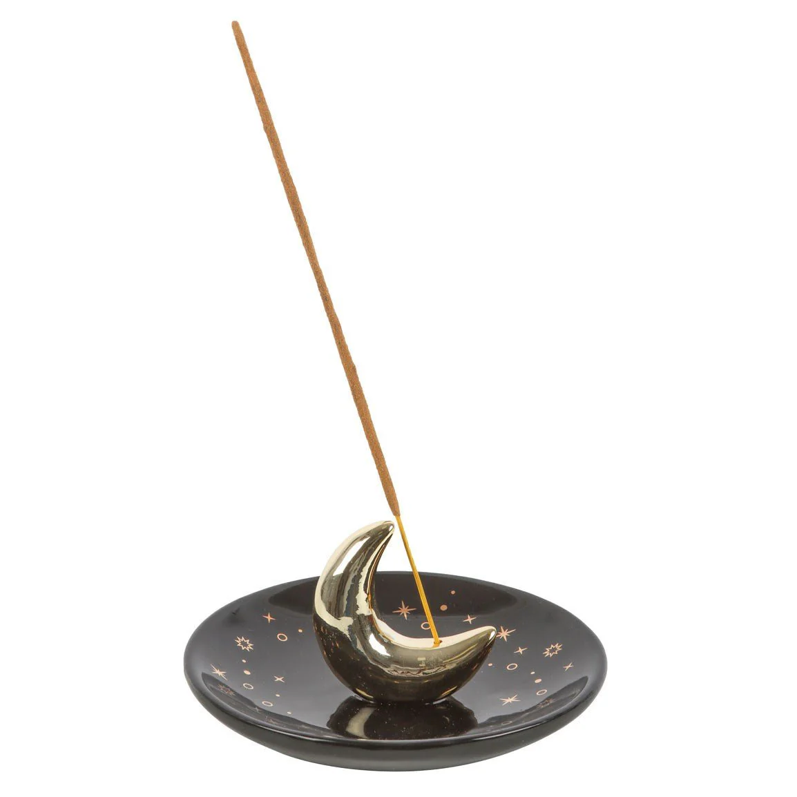 Gold Crescent Moon Incense Stick Holder - Image 3