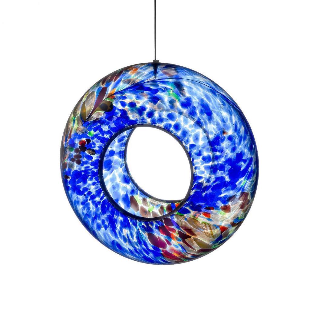 Hanging Glass Bird Feeder - Blue