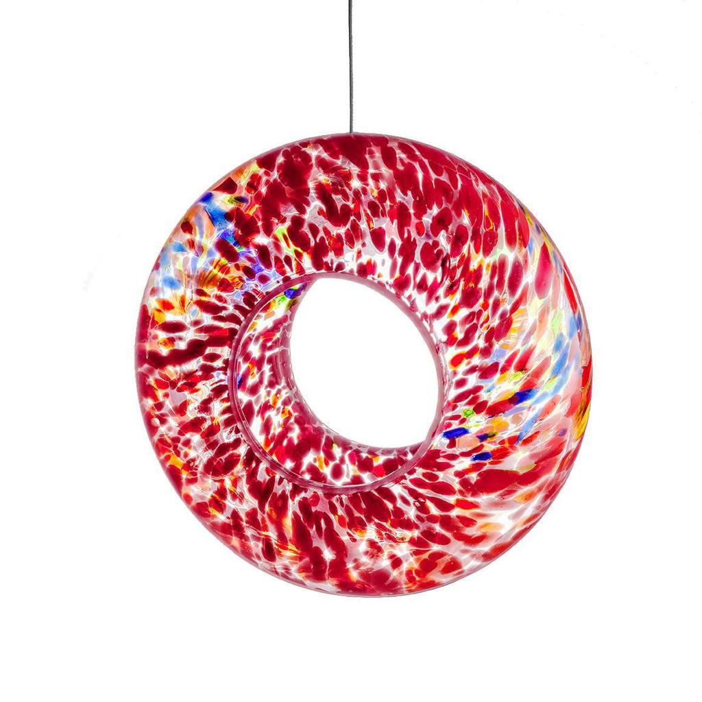 Hanging Glass Bird Feeder - Red