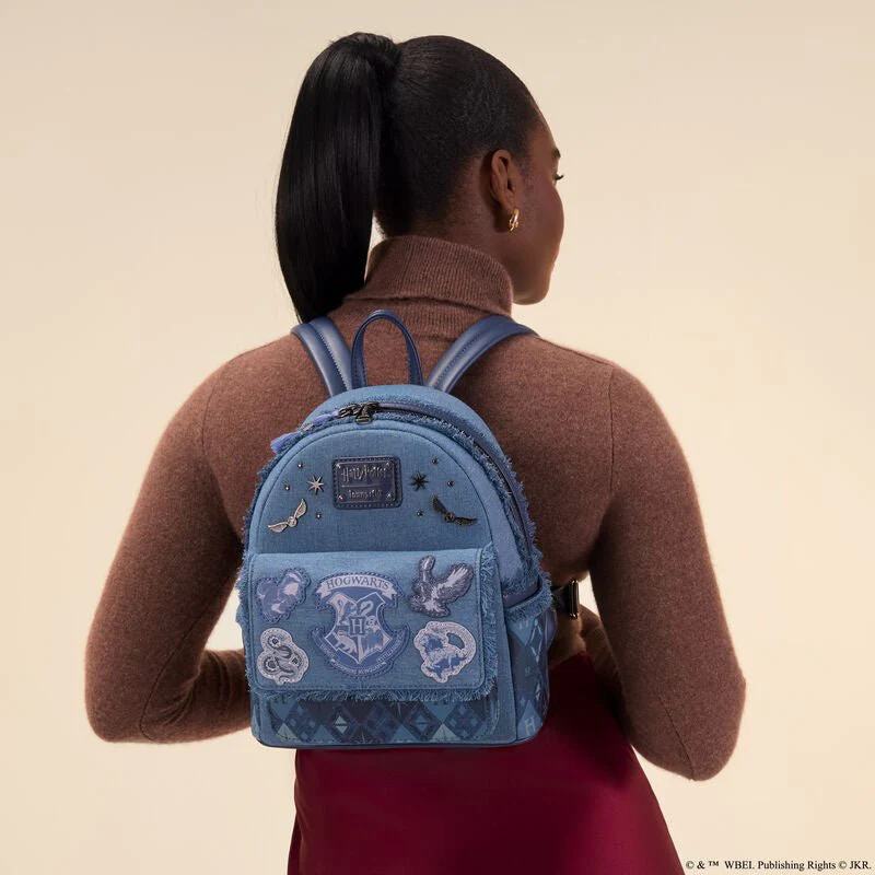 Loungefly Harry Potter Hogwarts Denim Mini Backpack - Image 7