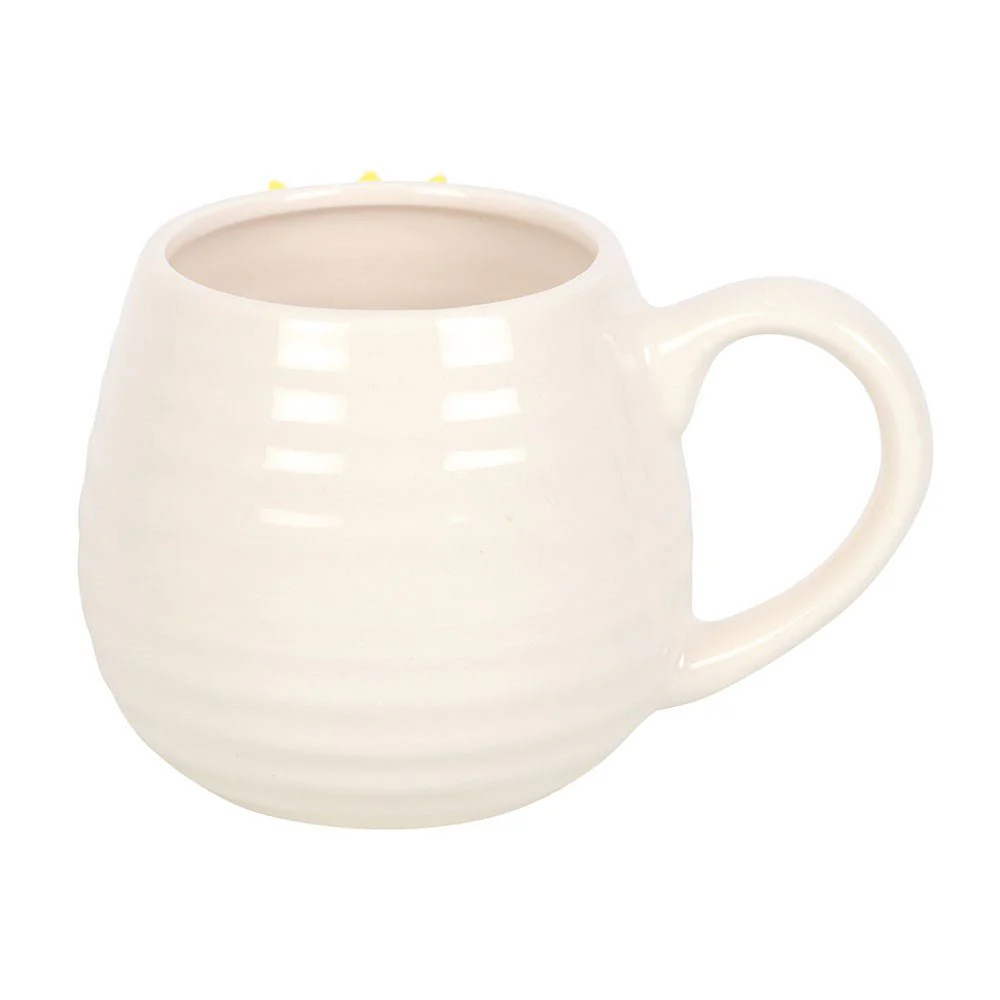 Hello Sunshine Rounded Mug with 3D Sunflower - Image 2