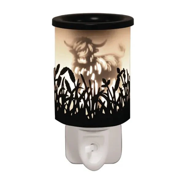 Highland Cow Black Plug In Wax Melt Burner - Image 2
