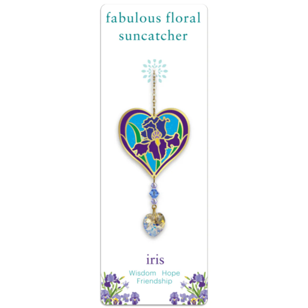 Iris Heart Crystal Suncatcher – Fabulous Florals