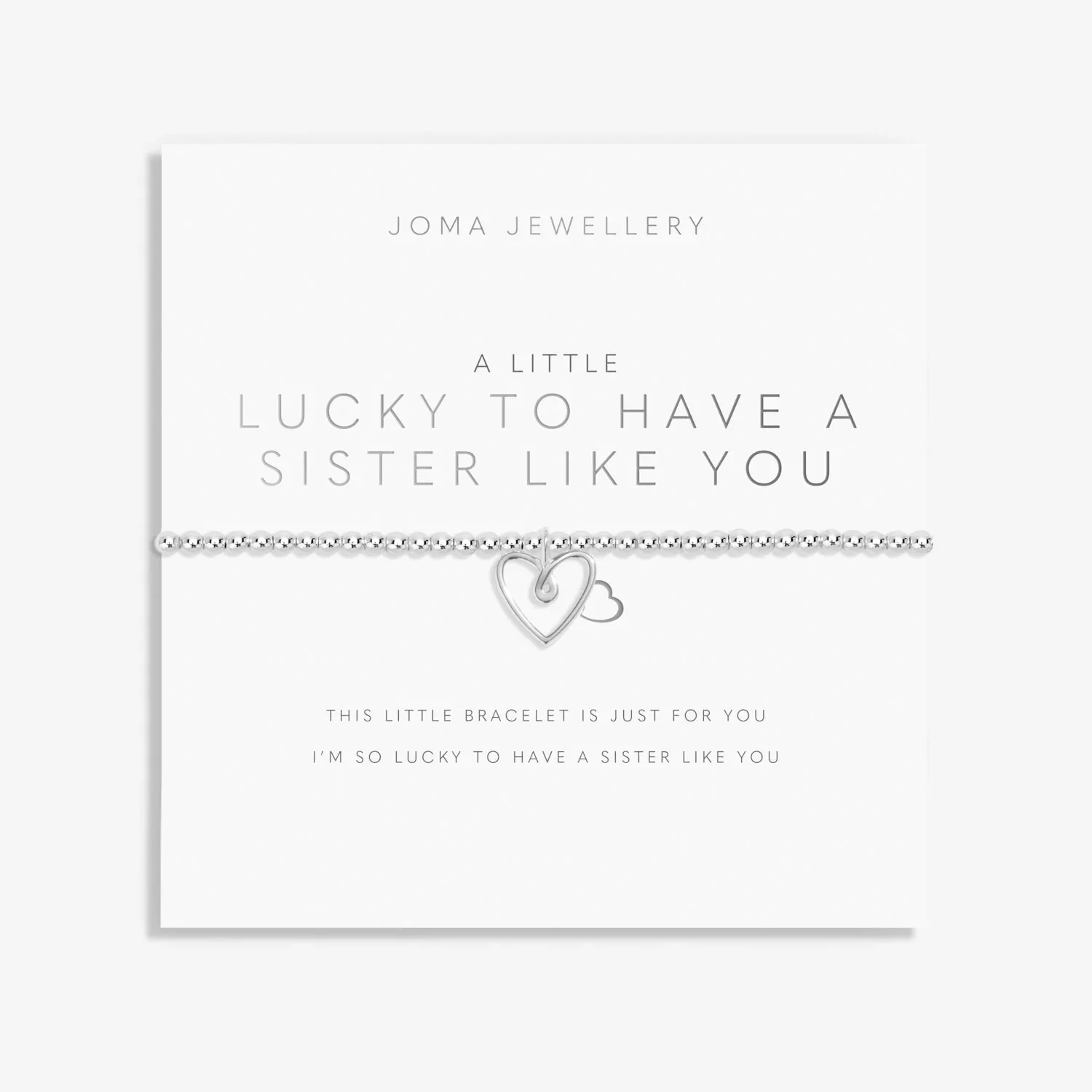 Joma Jewellery - A Little 'Lucky To Have A Sister Like You' Bracelet