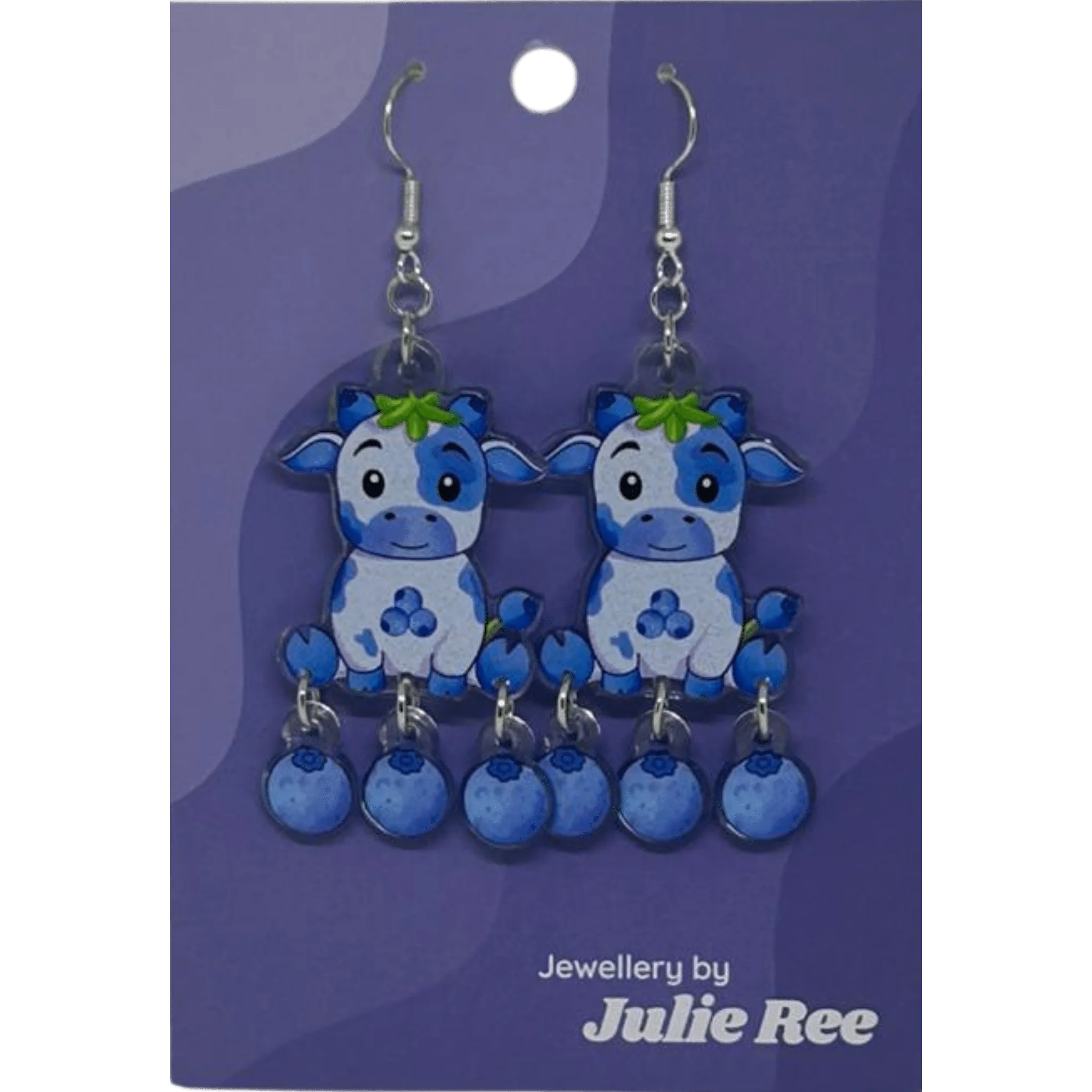 Julie Ree Earrings - Blueberry Cow