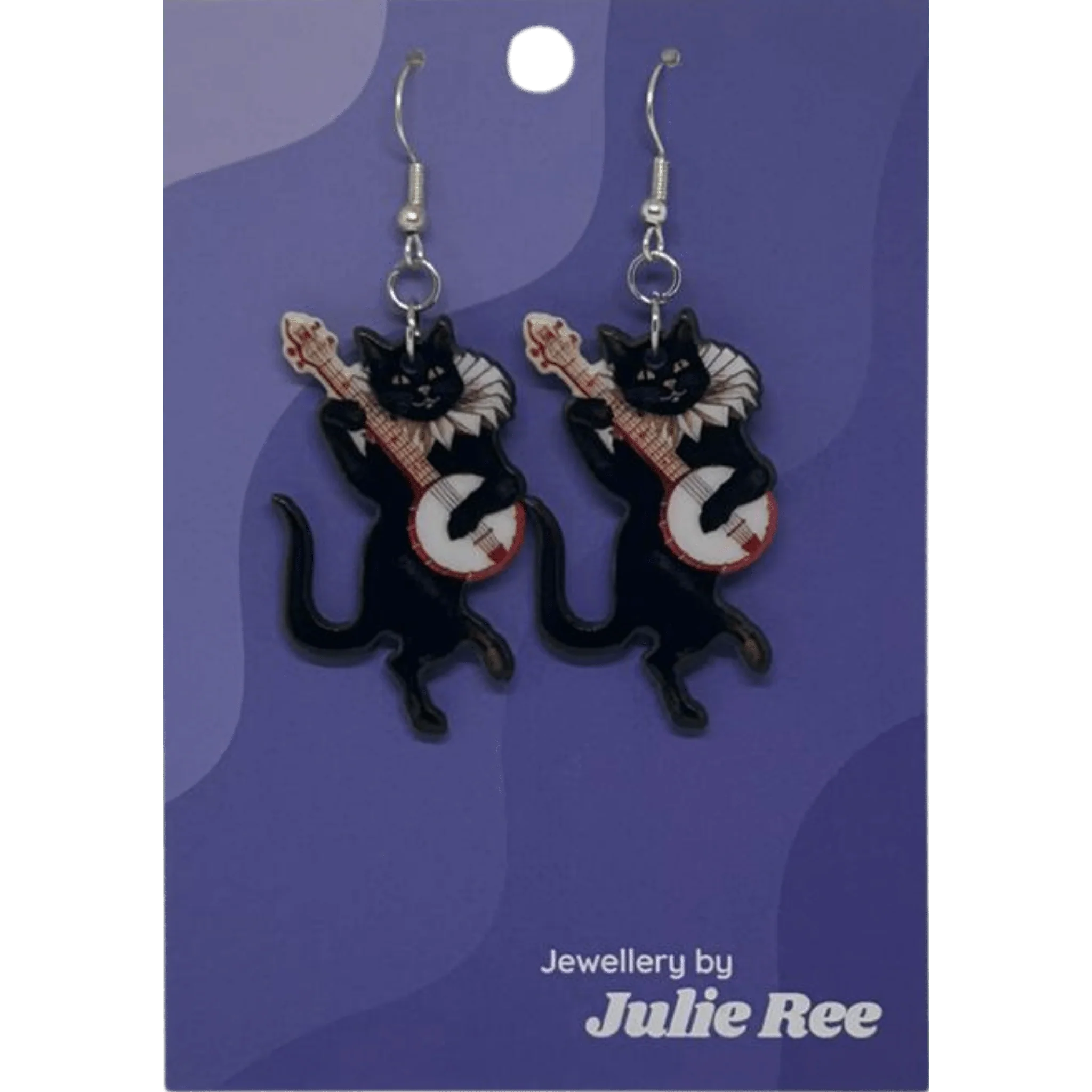 Julie Ree Earrings - Jester Cat