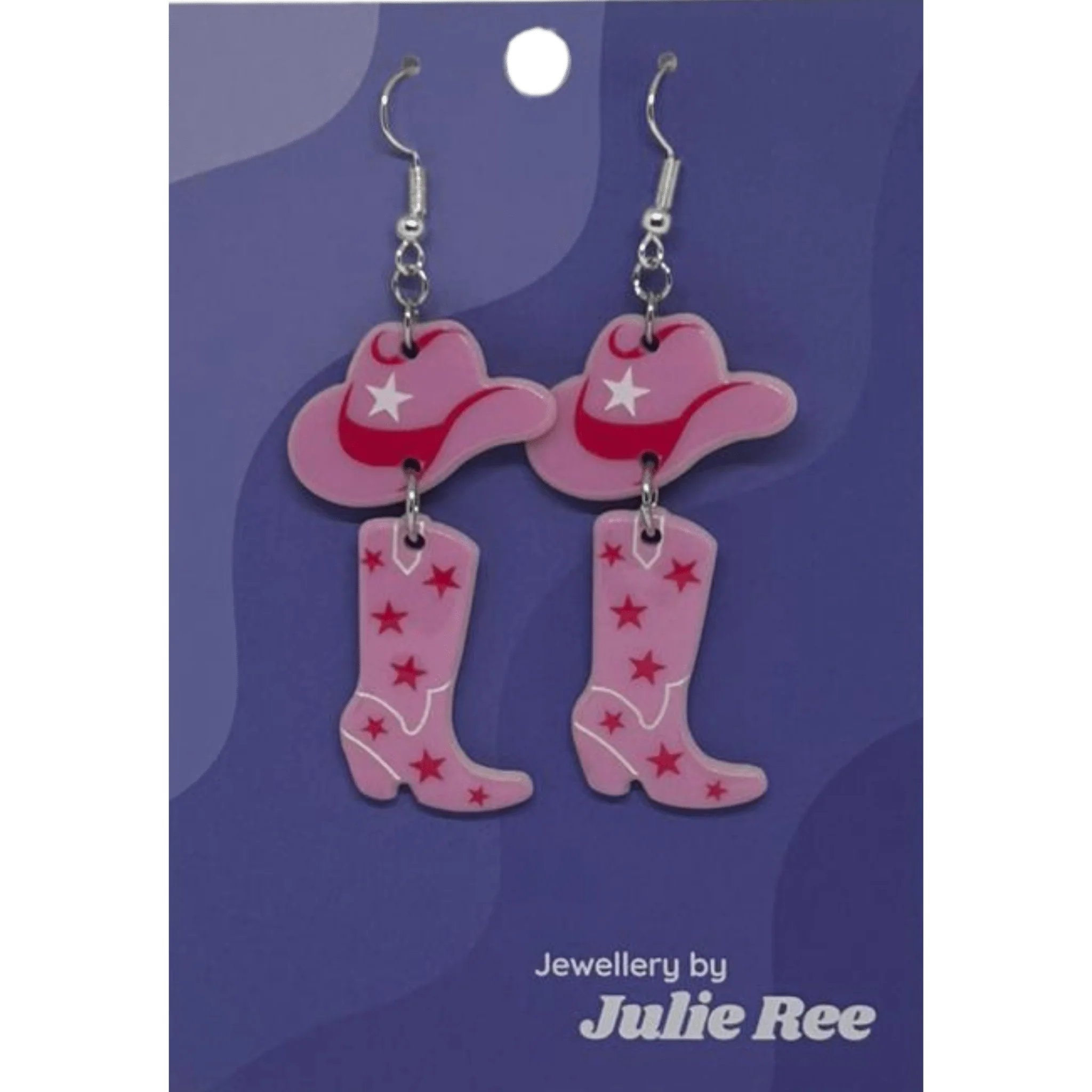 Julie Ree Earrings - Pink Cowboy