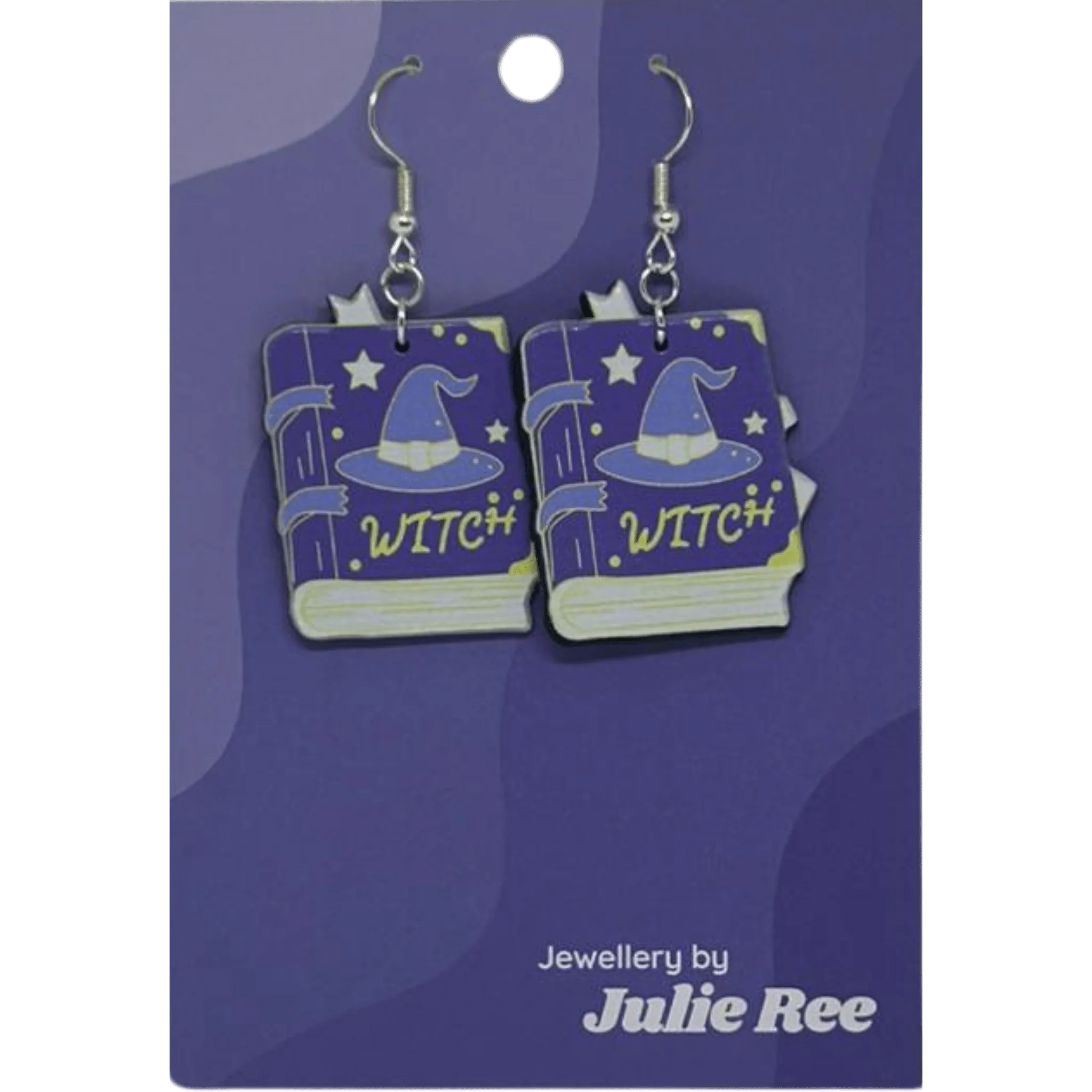 Julie Ree Earrings - Purple Spell Book