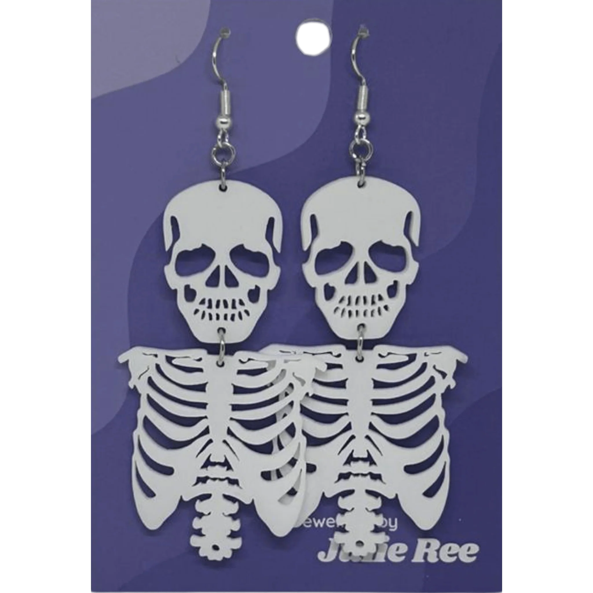 Julie Ree Earrings - White Skeleton