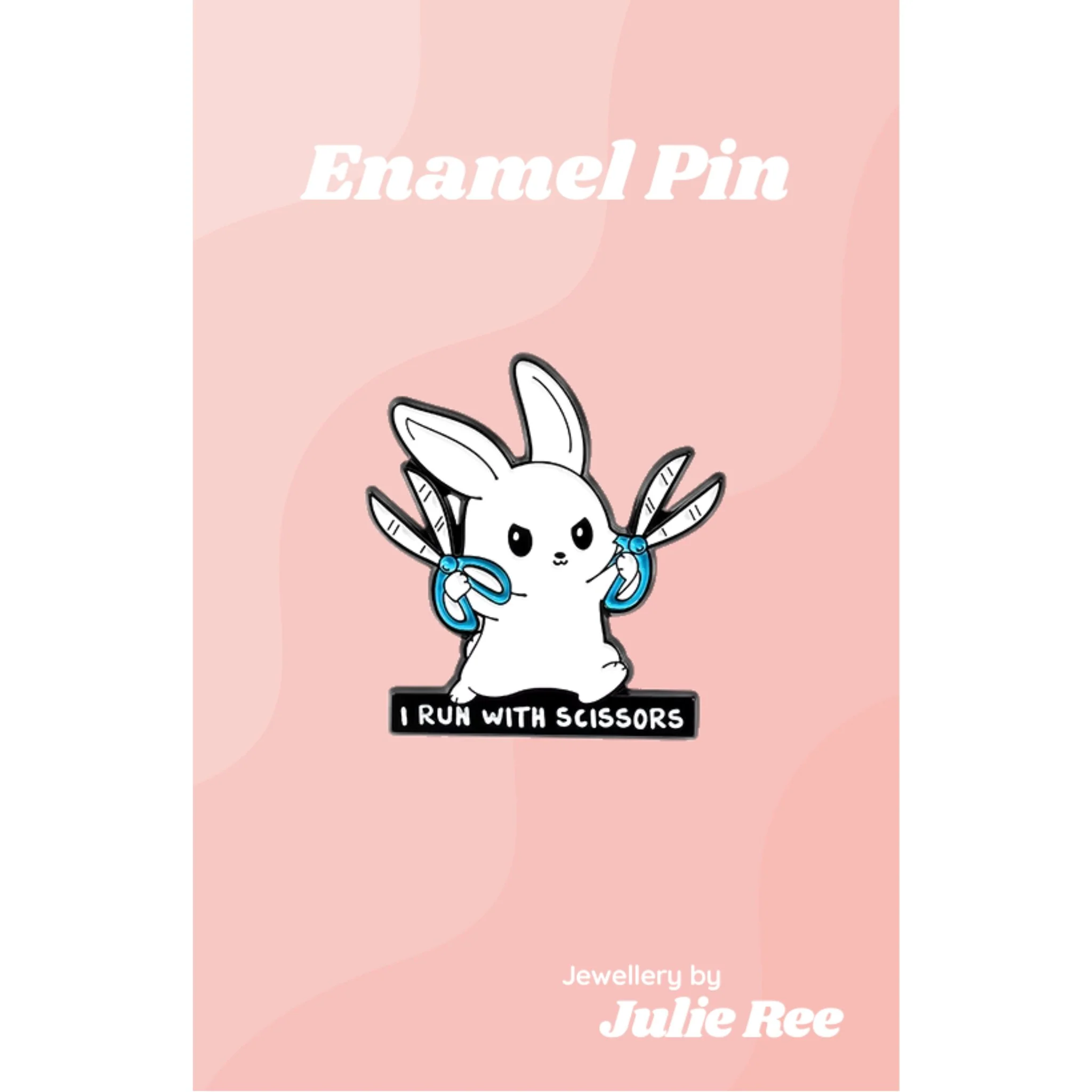Julie Ree Enamel Pin - Run With Scissors