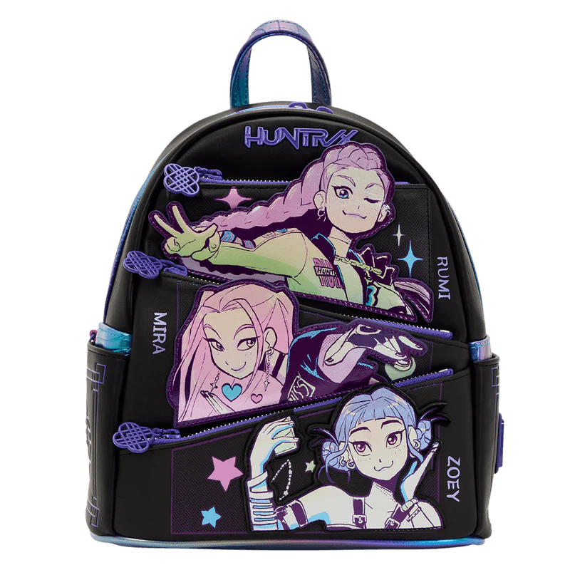 Loungefly K-Pop Demon Hunters HUNTR/X Mini Backpack with Photo Card Charm