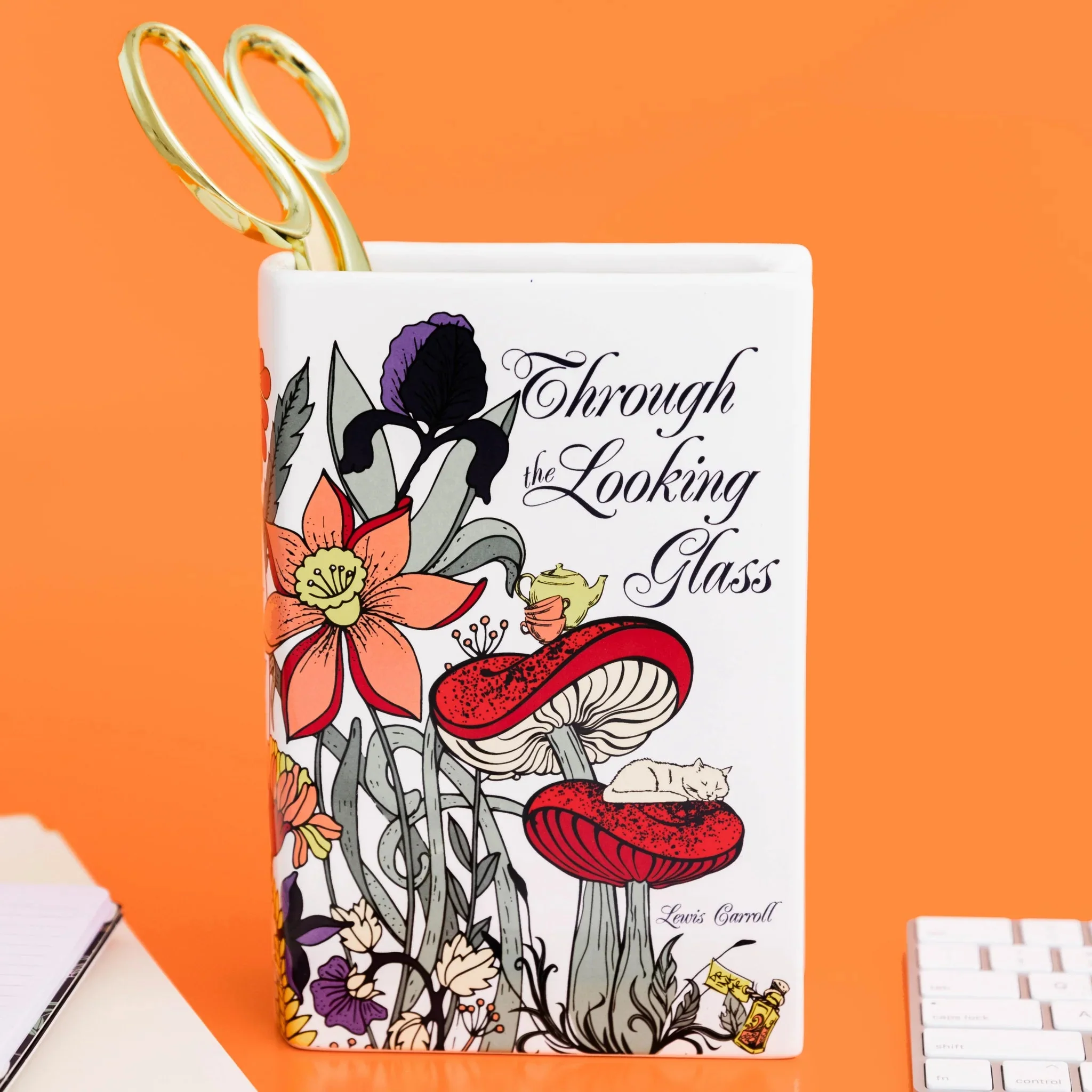 Through the Looking-Glass Ceramic Book Vase – Large - Image 3