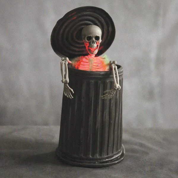 LED Animated Skeleton in Bin 30cm – Motion & Sound - Image 2