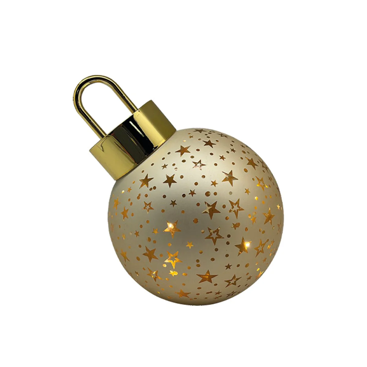 LED Gold Bauble Christmas Decoration – Star Design 12cm