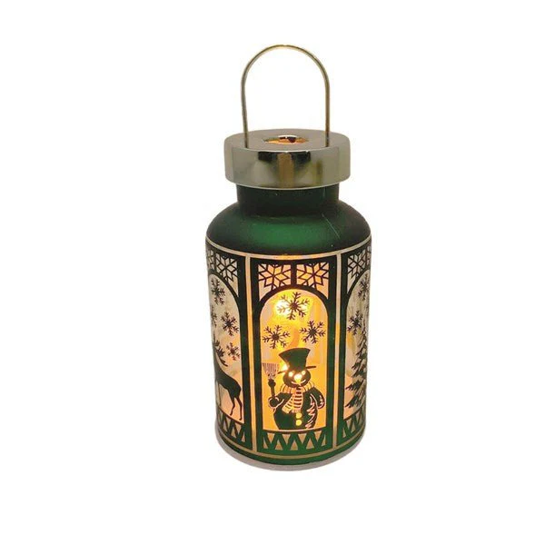 LED Green Lantern 20cm – Flickering Christmas Light